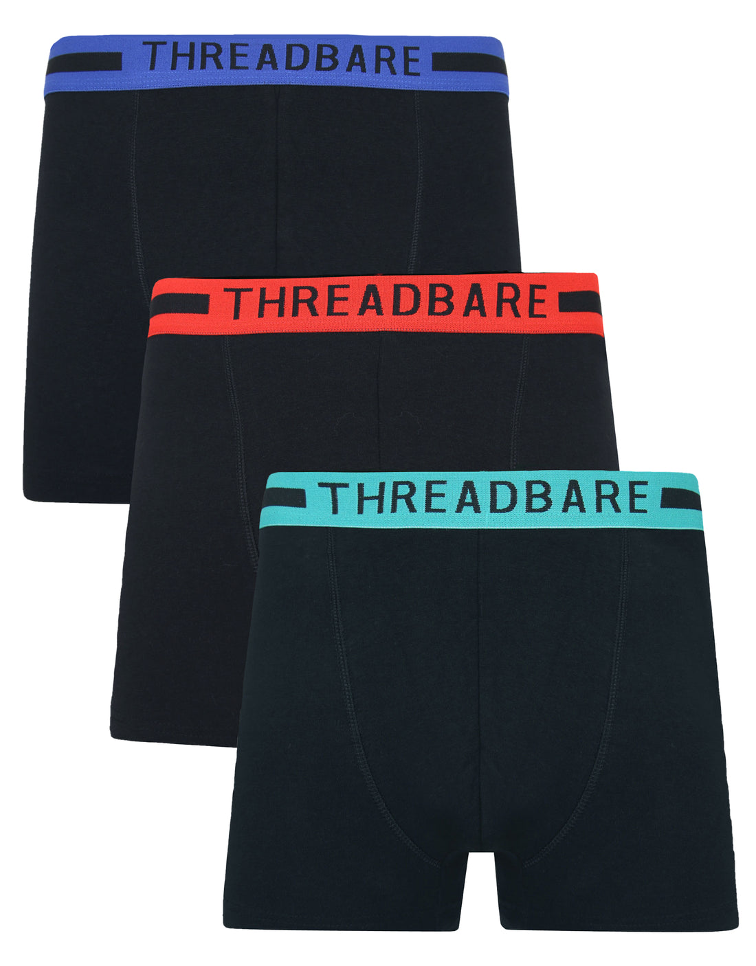Men's Black Boxer Short Trunks (3 Pack) – Threadbare