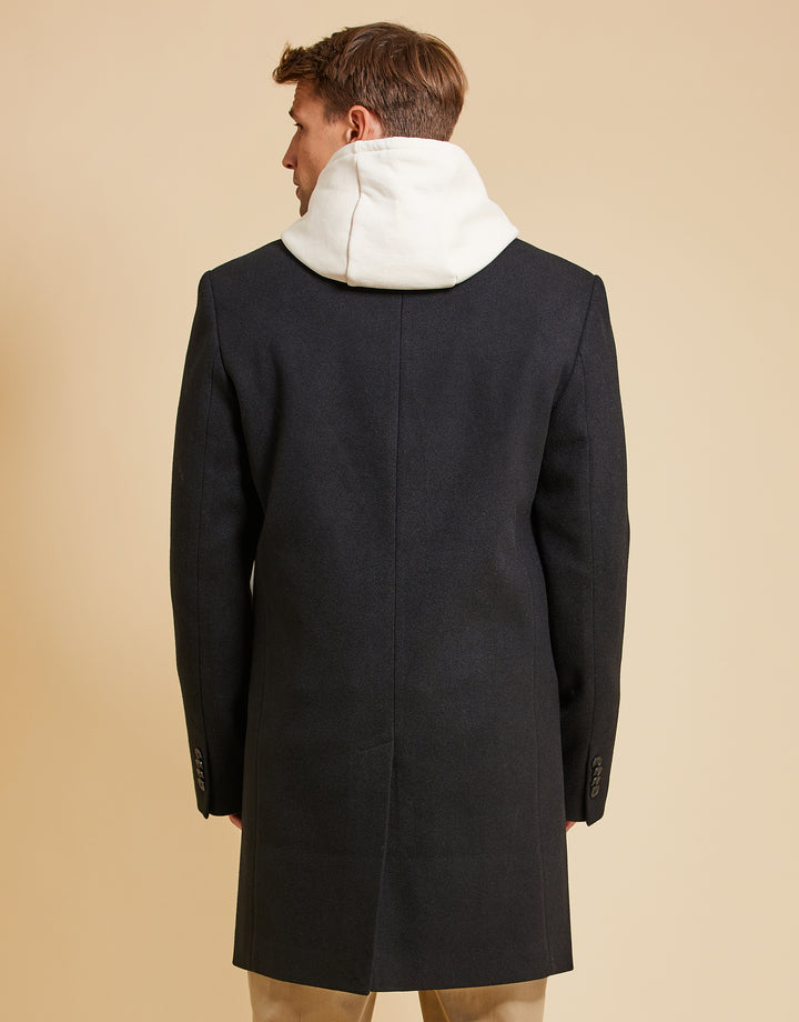 Threadbare Luxe Men's Black Tailored Coat