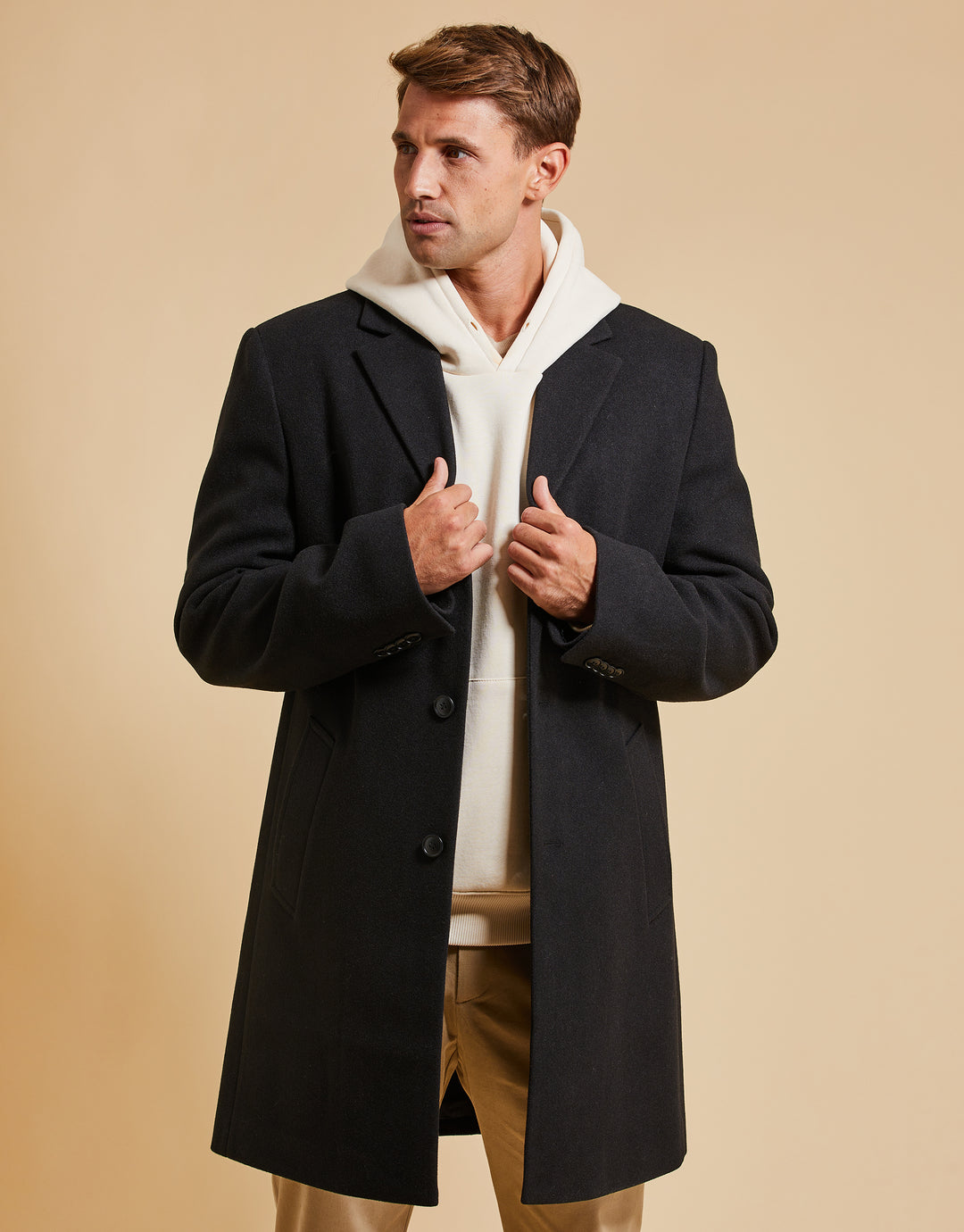 Threadbare Luxe Men's Black Tailored Coat