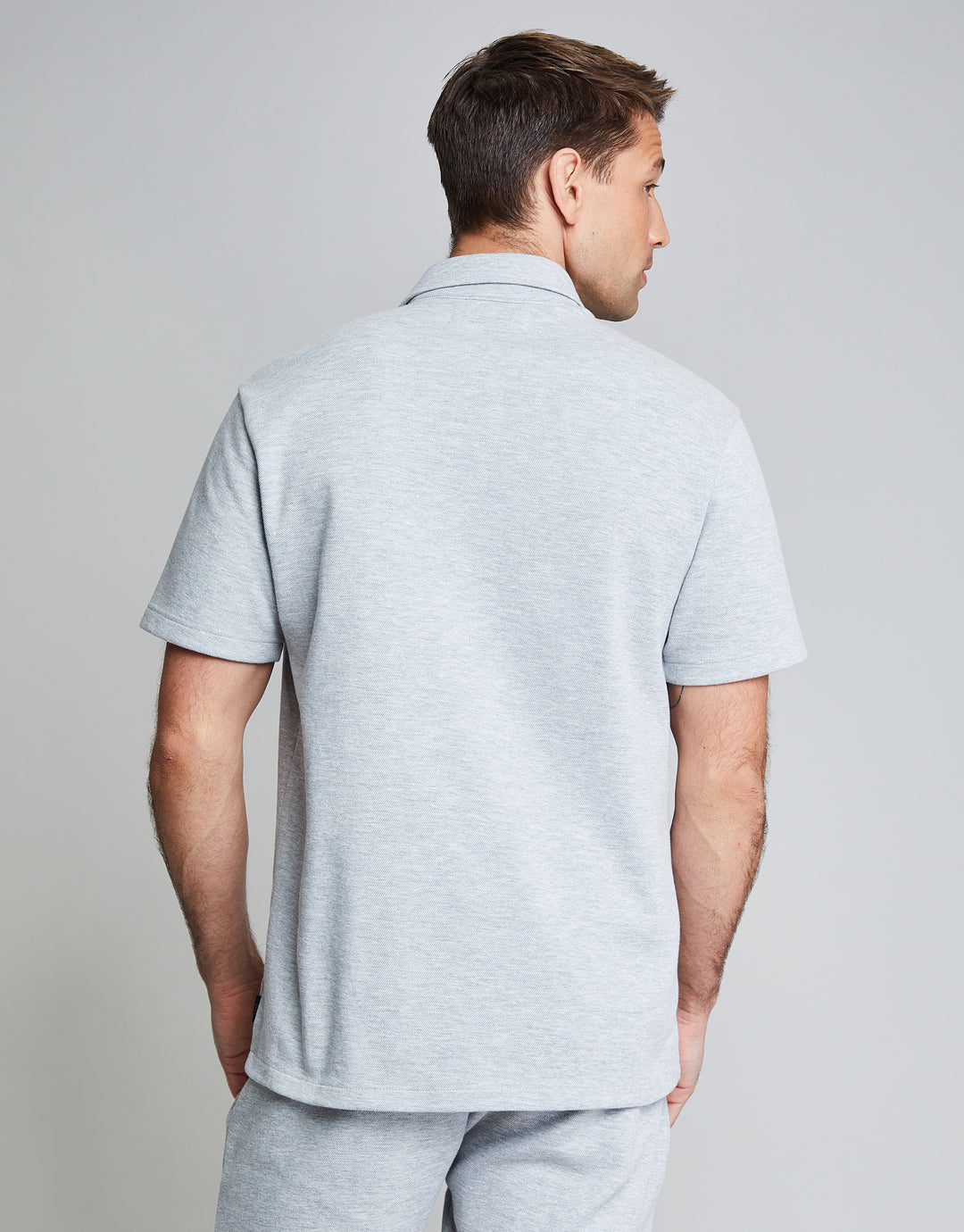 Threadbare Luxe Men's Grey Marl Jersey Short Sleeve Shirt