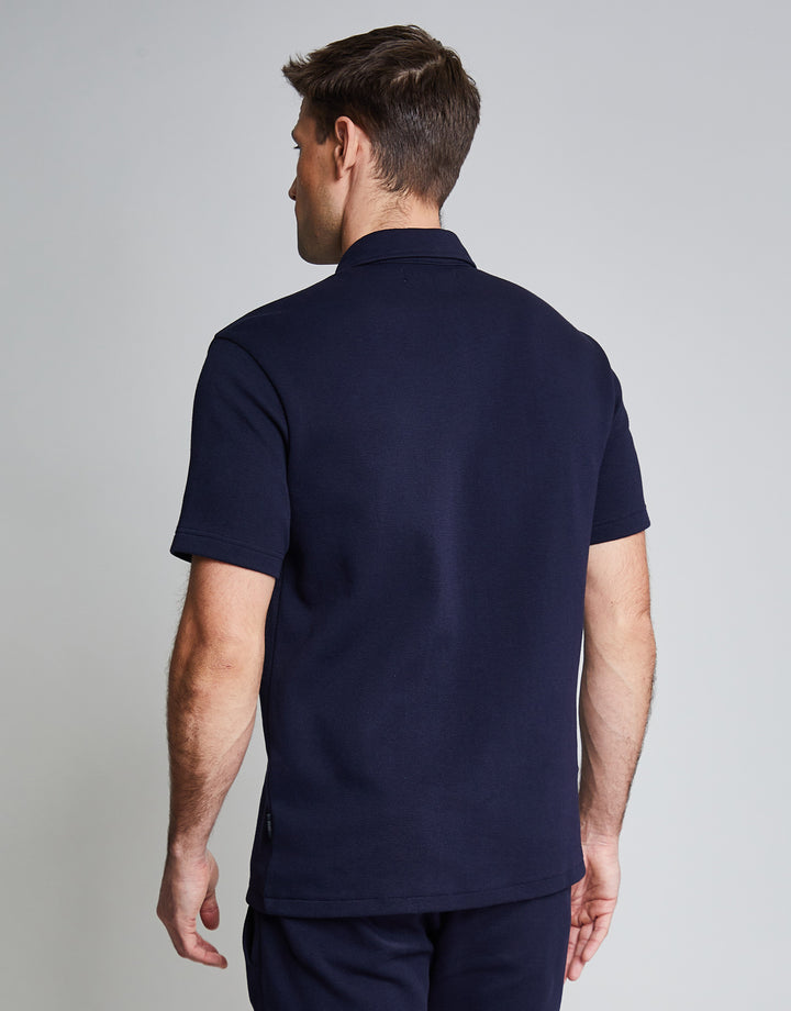 Threadbare Luxe Men's Navy Jersey Short Sleeve Shirt