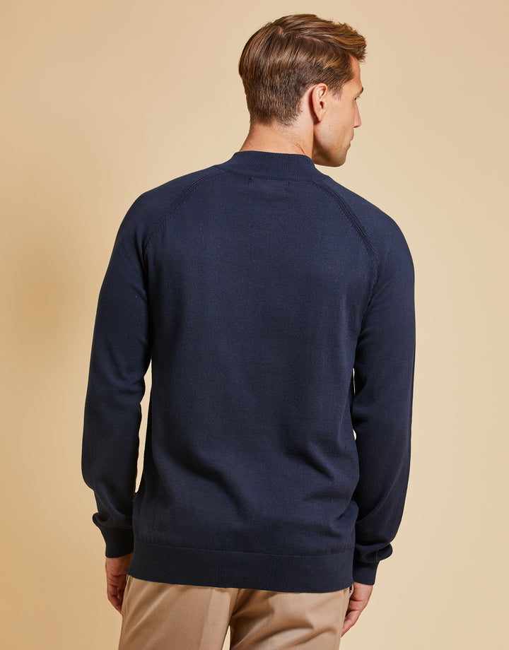 Threadbare Luxe Men's Navy Turtleneck Jumper