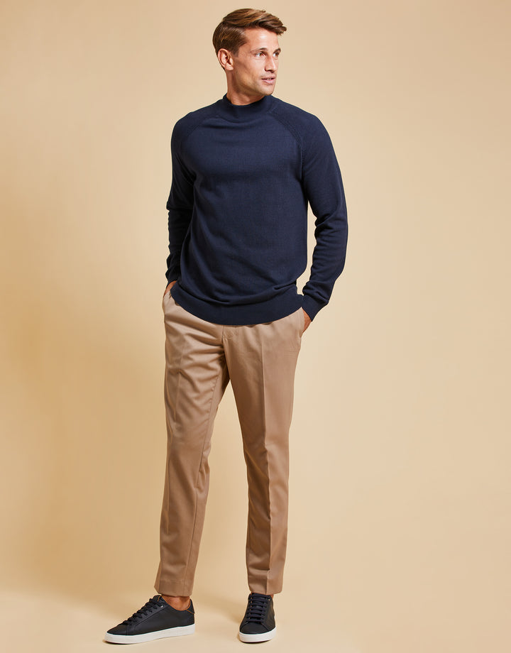 Threadbare Luxe Men's Navy Turtleneck Jumper