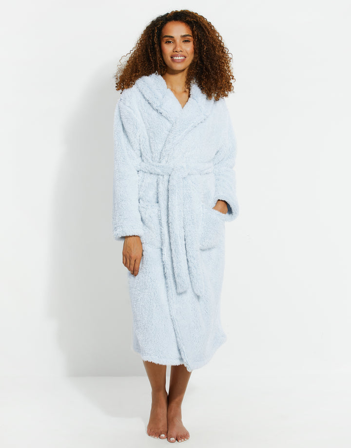 Baby Blue Fluffy Dressing Gown