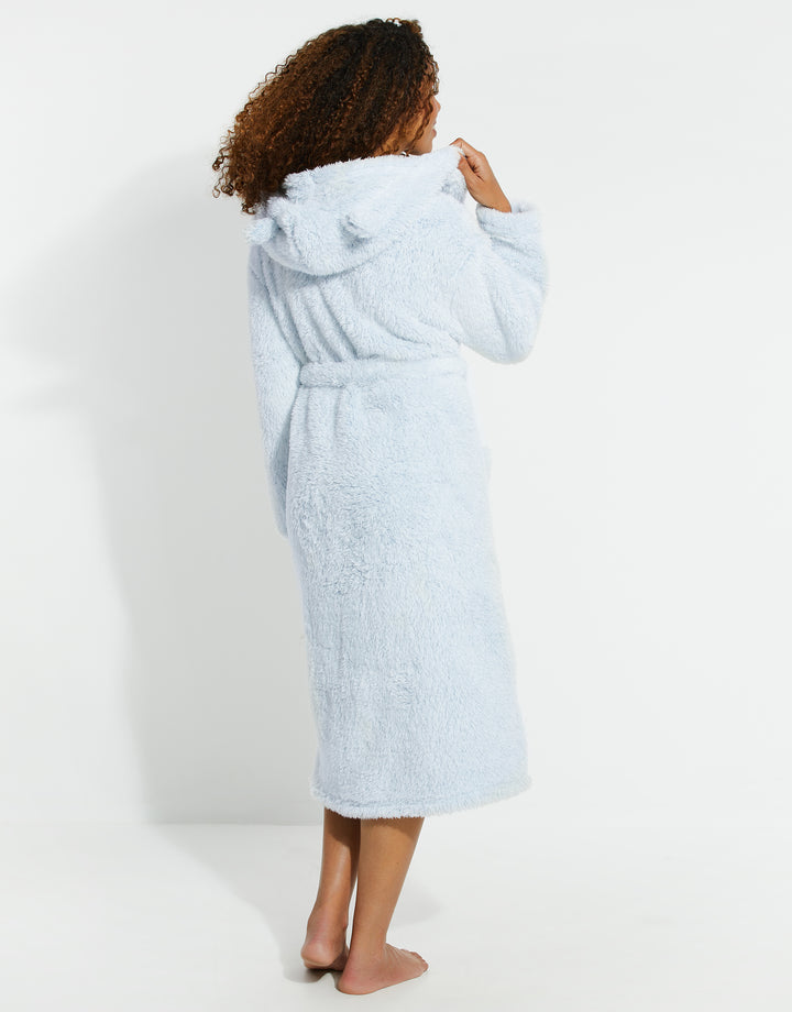 Baby Blue Fluffy Dressing Gown