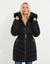 Black Belted Padded Parka Jacket