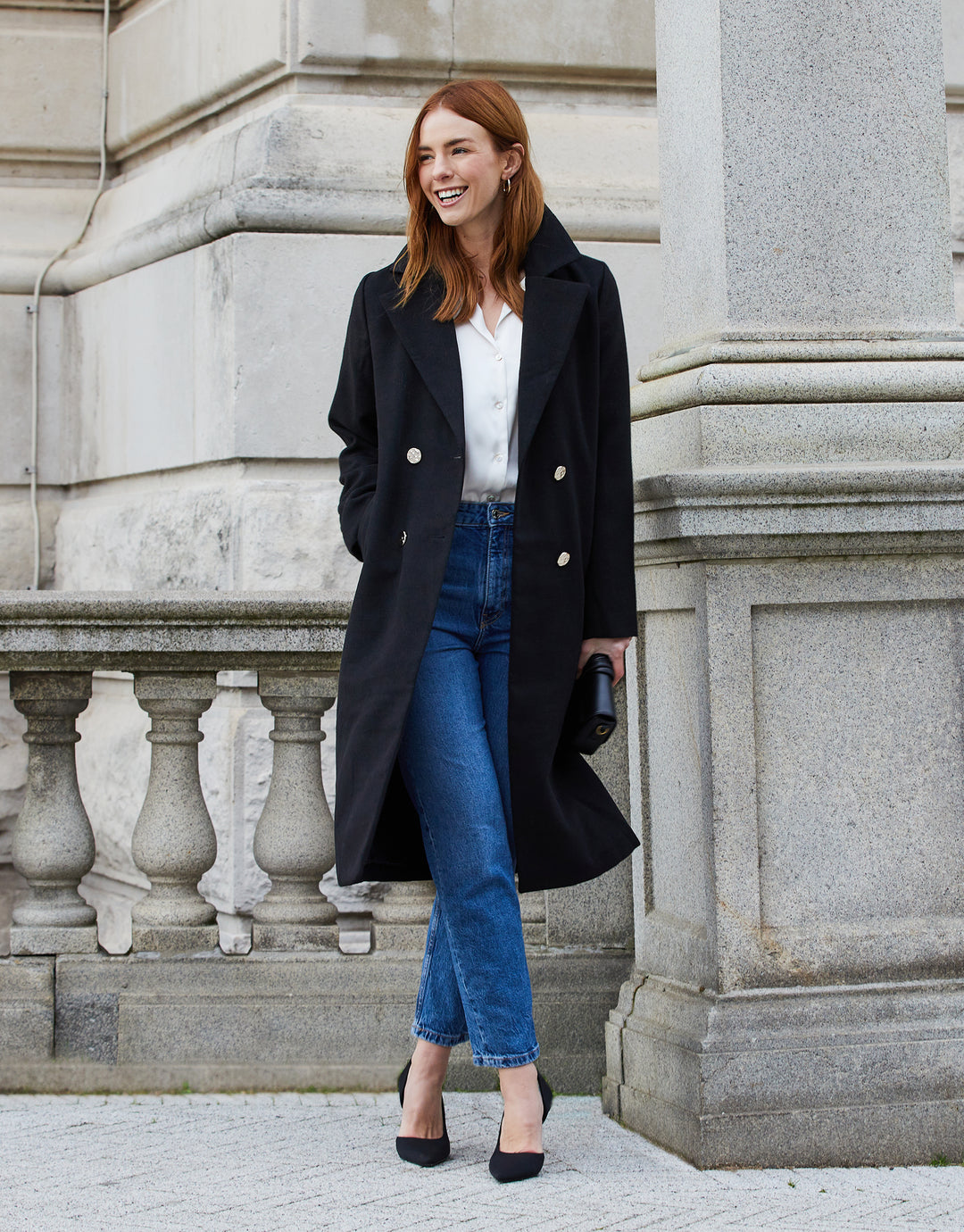 Black Double Breasted Coat