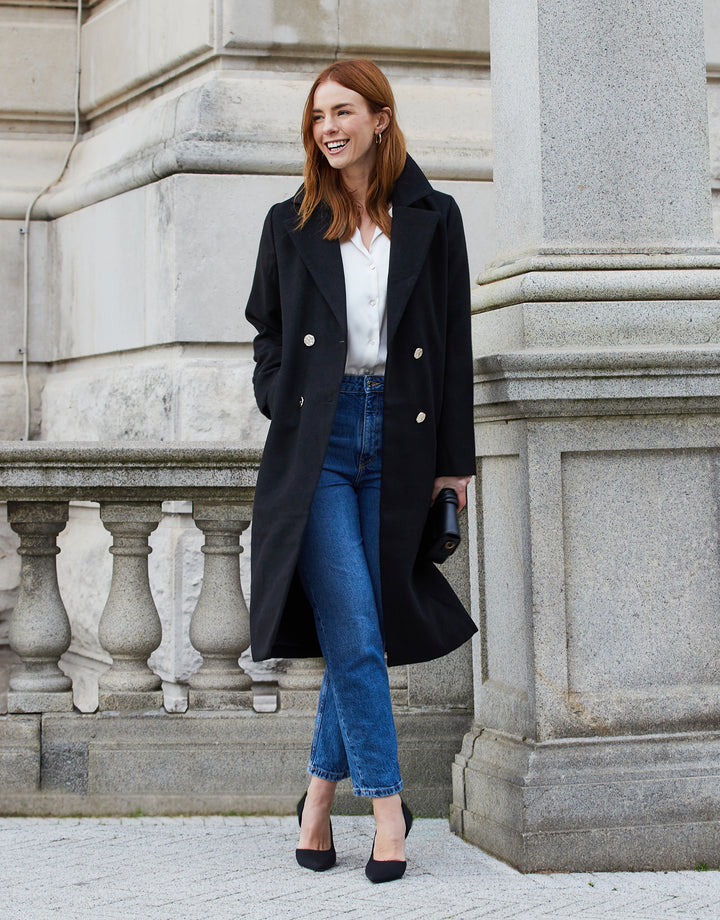 Black Double Breasted Coat