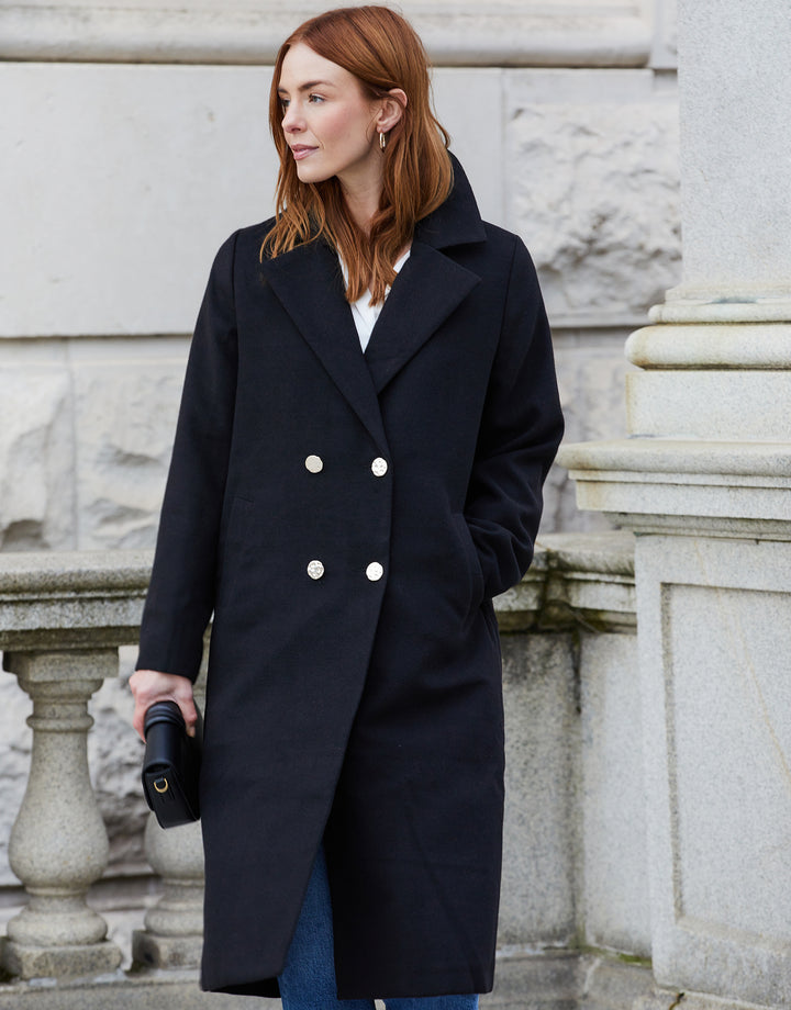 Black Double Breasted Coat