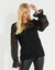 Black Lace Balloon Sleeve Top
