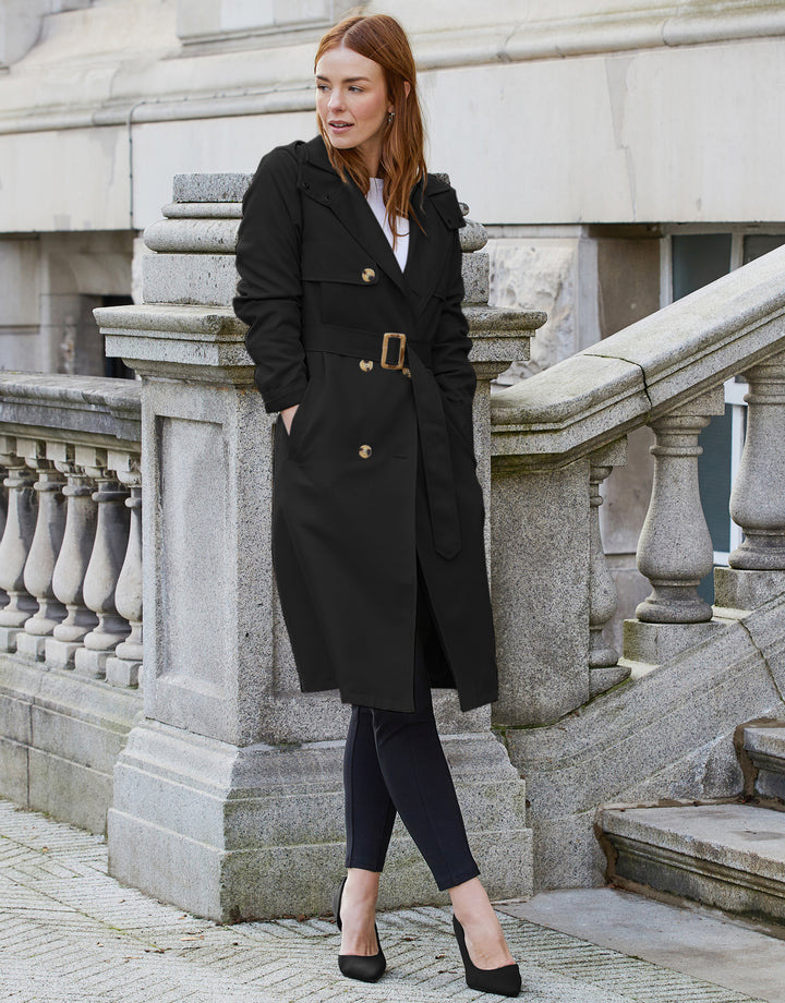 Black Longline Trench Coat