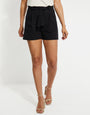 Black Linen Look Shorts
