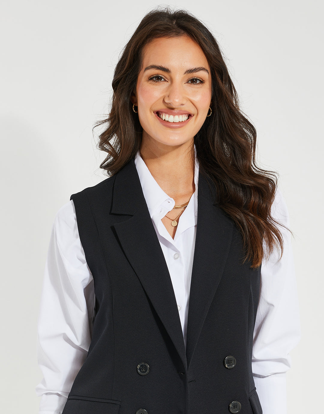 Black Longline Sleeveless Blazer