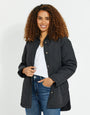 Black Quilted Bomber Style Jacket