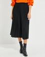 Black Pleated Midi Skirt