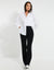 Black Rib Wide Leg Trousers