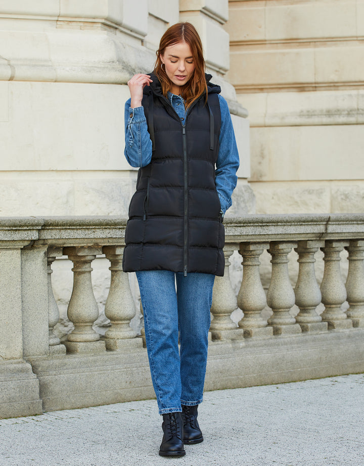 Black Sporty Padded Gilet