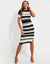Midi Dress in Black Stripe