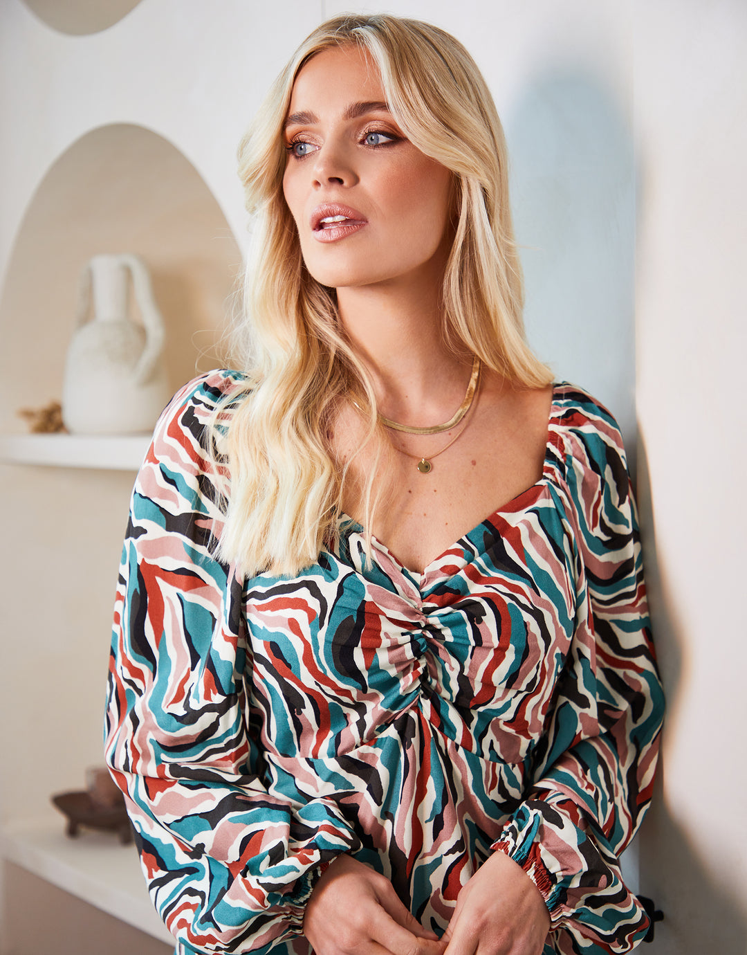 Tiger Print Milkmaid Dress