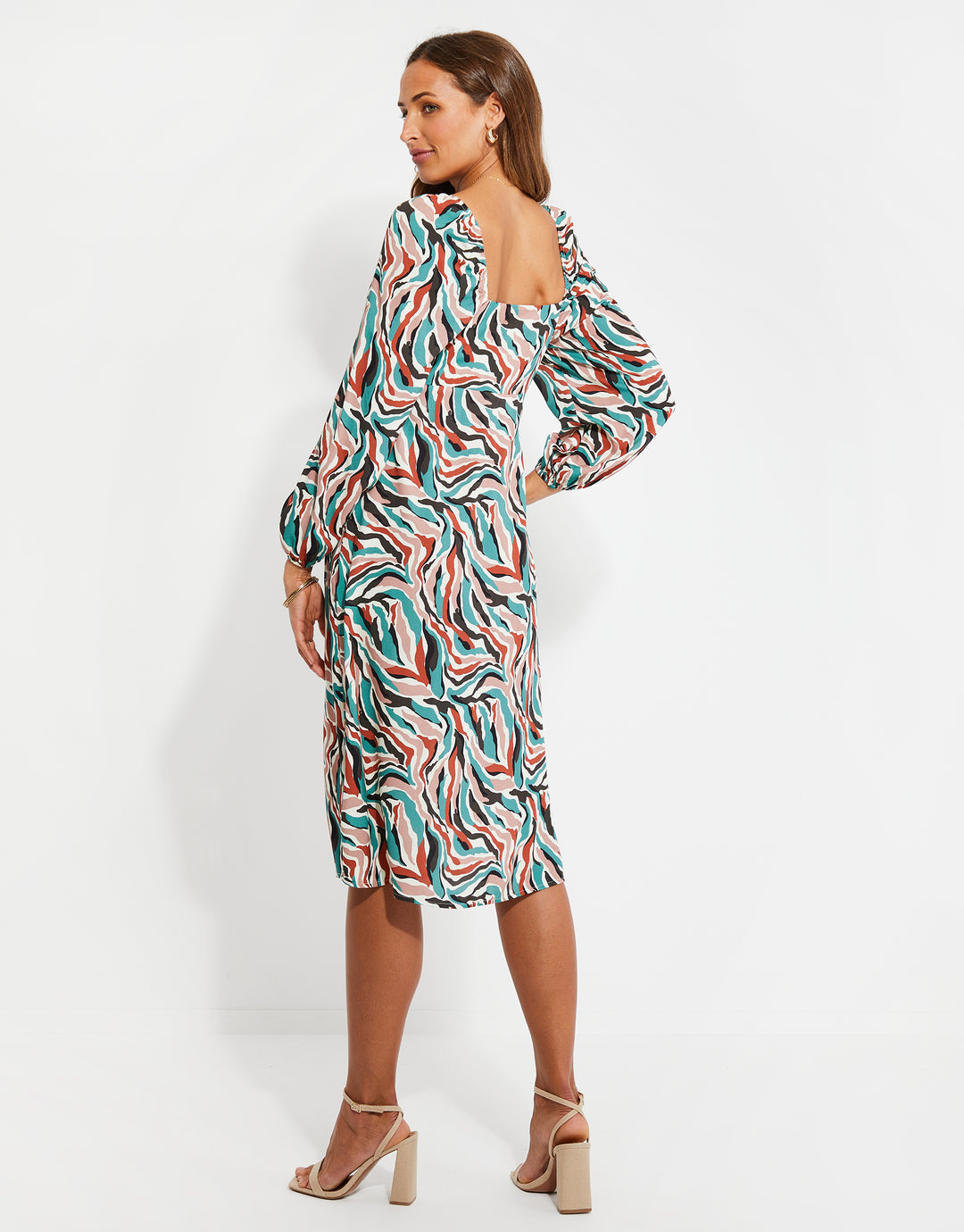 Tiger Print Milkmaid Dress