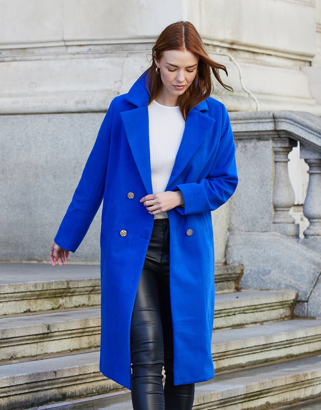 Blue on sale tailored coat