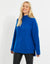 Blue Roll Neck Batwing Jumper