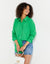 Green Longline Linen Look Shirt