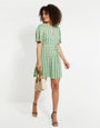 Green Spot Print Mini Dress