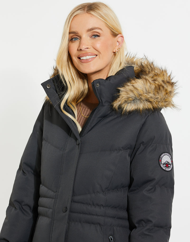 Grey Longline Parka Jacket