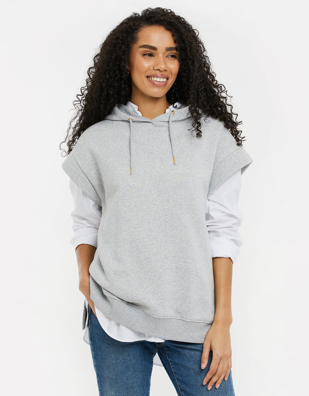 Grey Sleeveless Hoodie