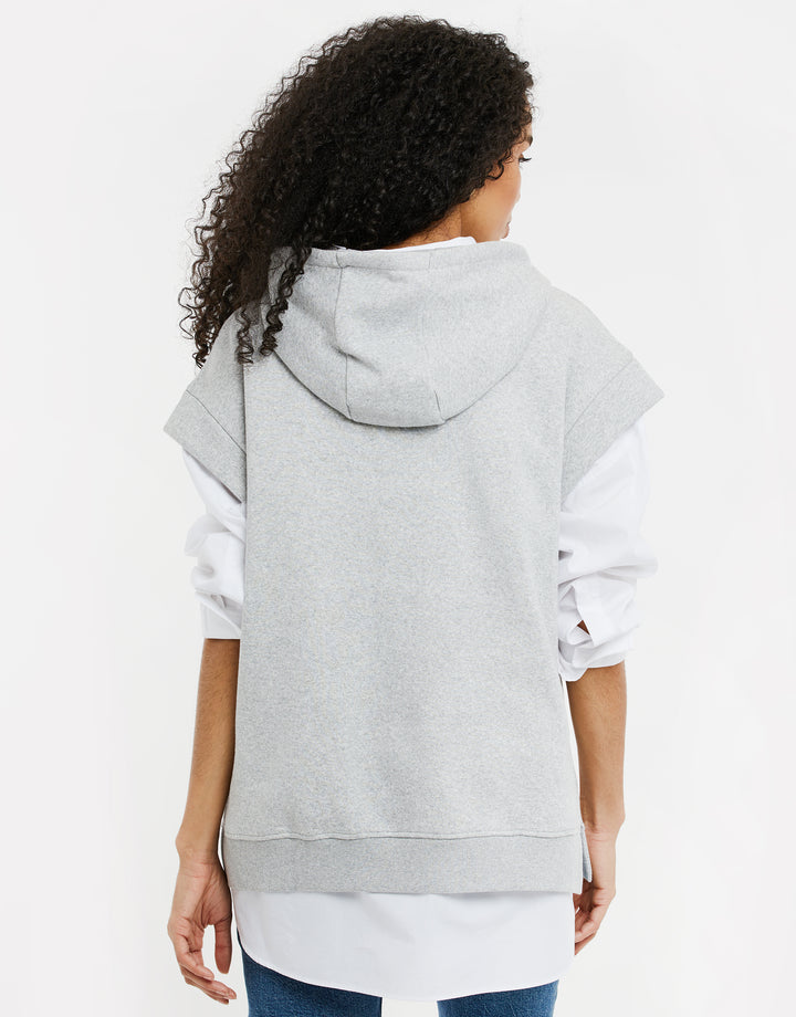 Grey Sleeveless Hoodie