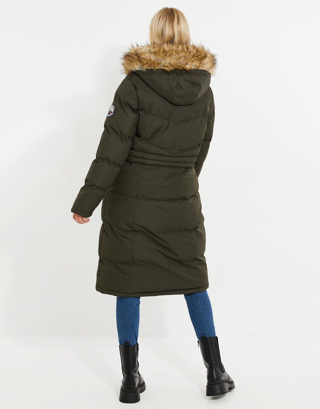 Khaki Green Longline Parka Jacket