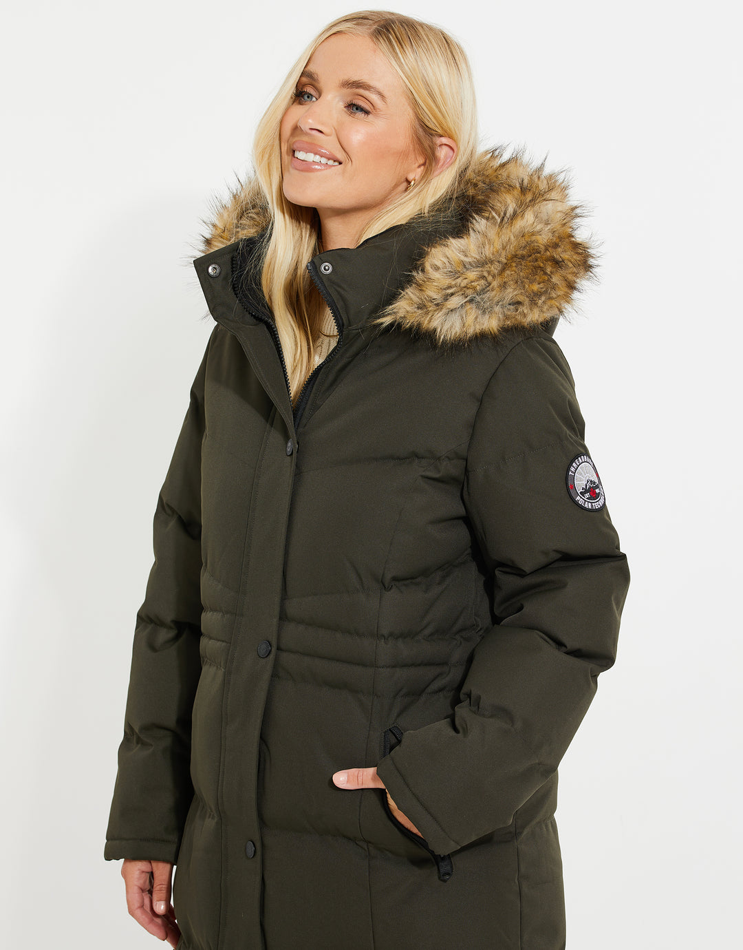 Khaki Green Longline Parka Jacket