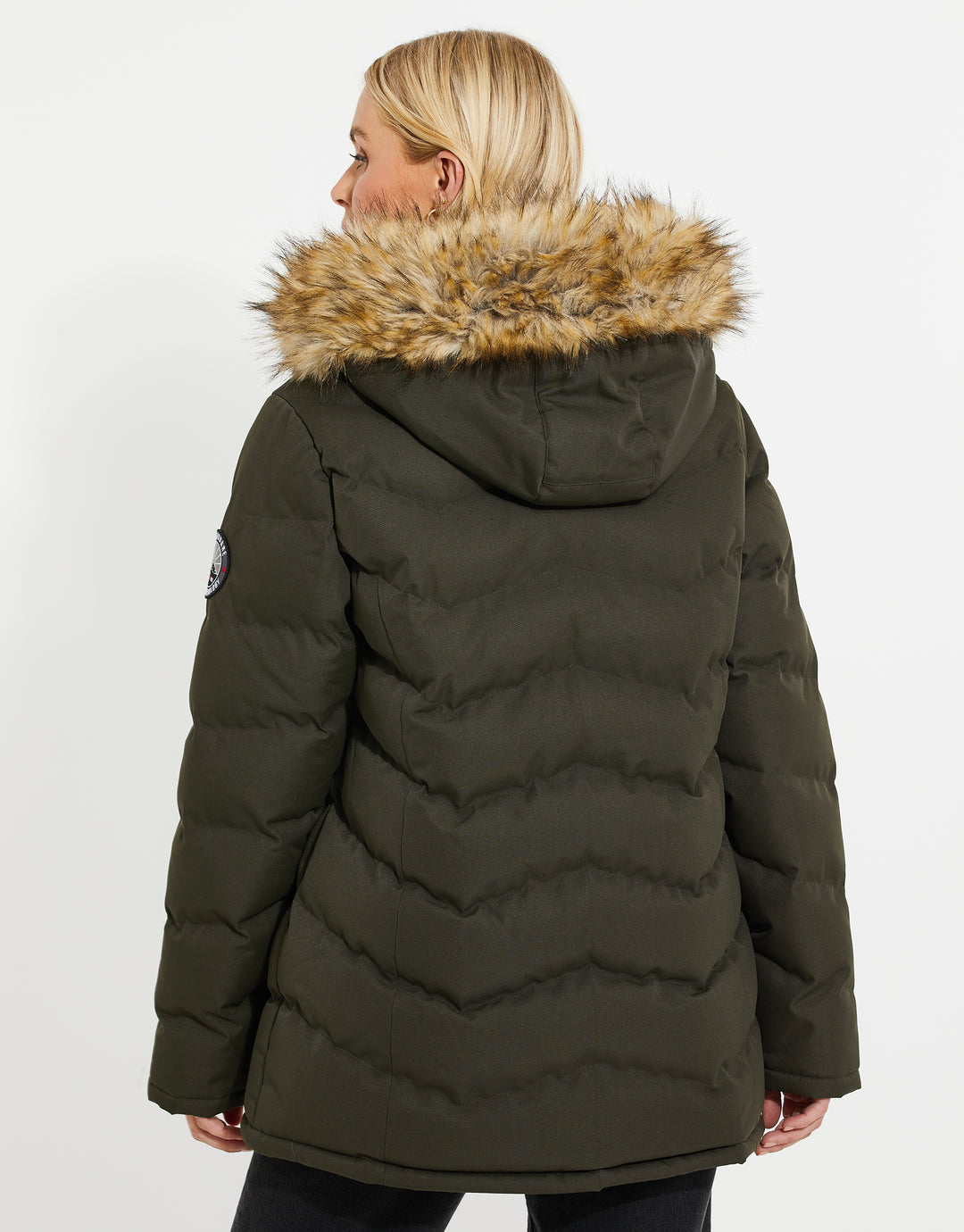 Khaki Green Short Parka Jacket