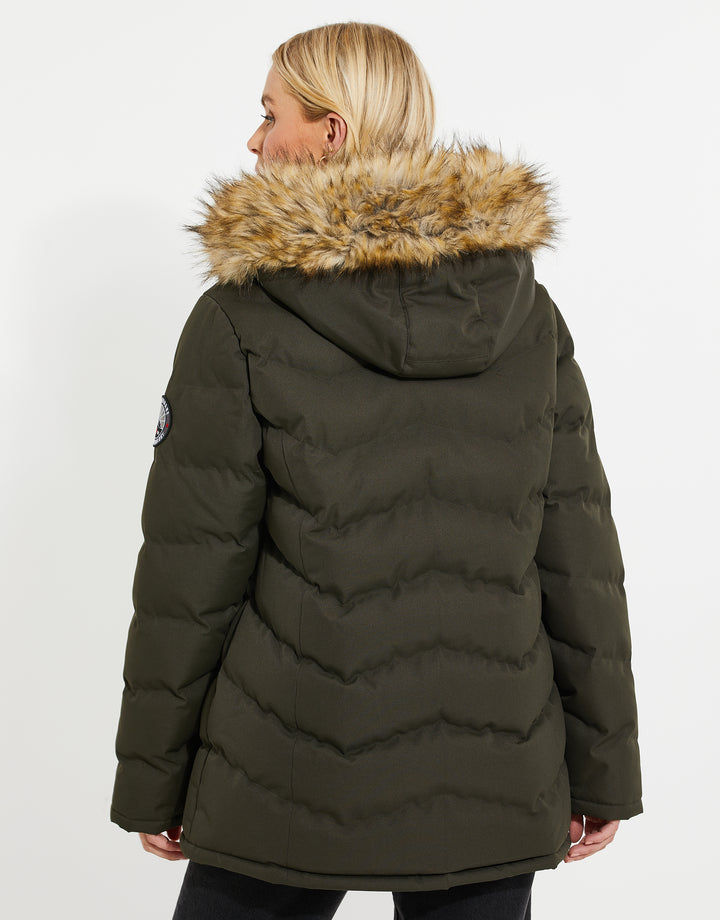 Khaki Green Short Parka Jacket