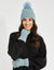 Light Blue Knitted Hat & Gloves (2-Piece Set)