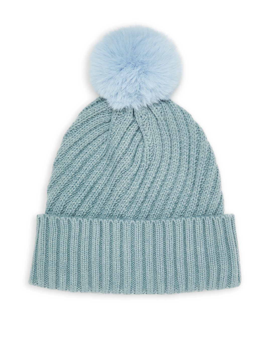 Light Blue Knitted Hat & Gloves (2-Piece Set)