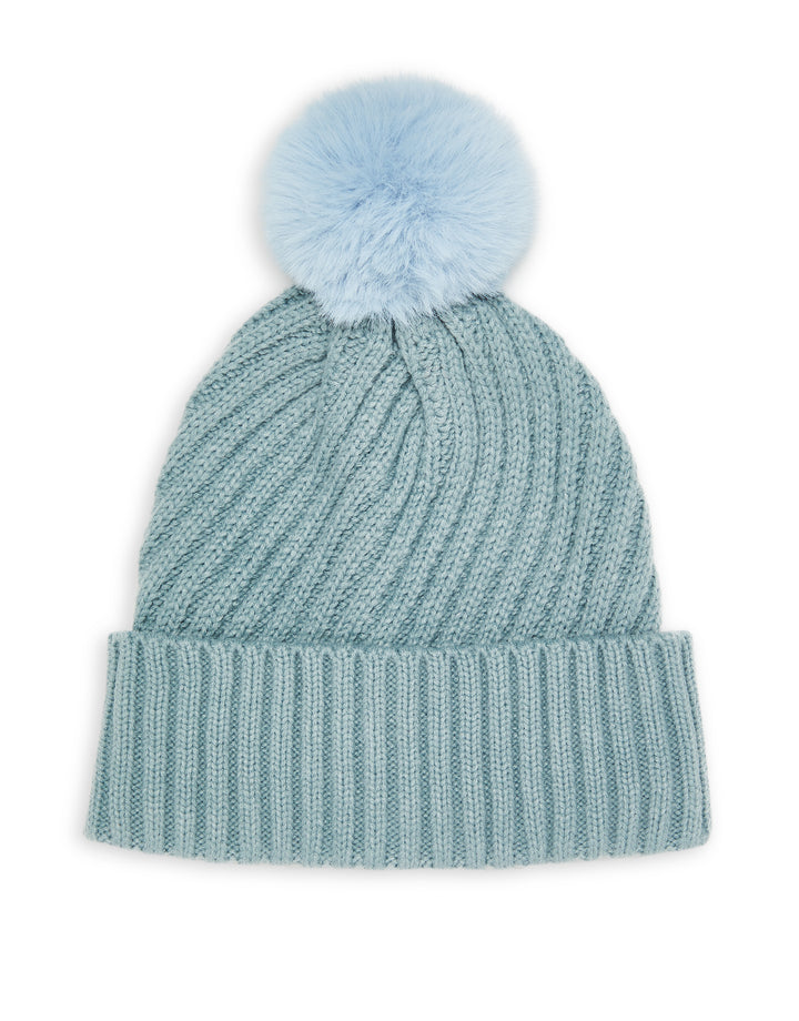 Light Blue Knitted Hat & Gloves (2-Piece Set)