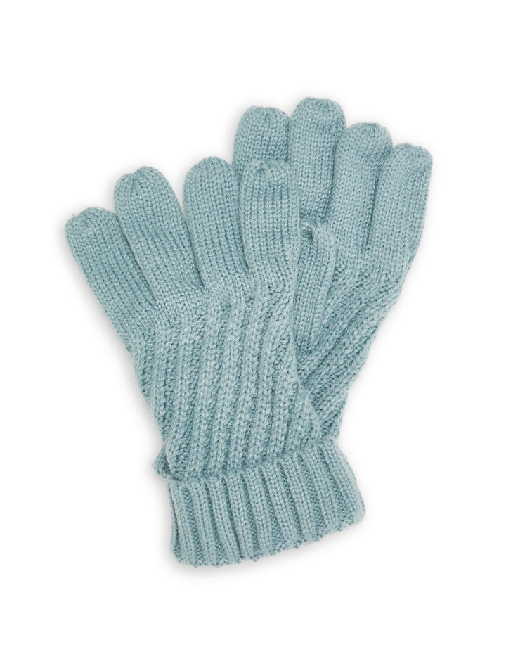 Light Blue Knitted Hat & Gloves (2-Piece Set)