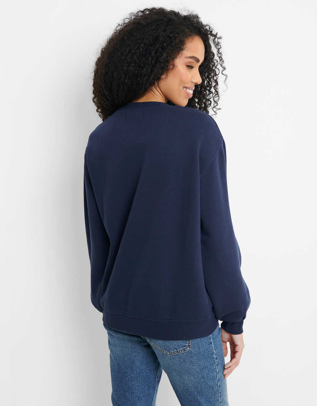 Navy Embroidered Sweatshirt