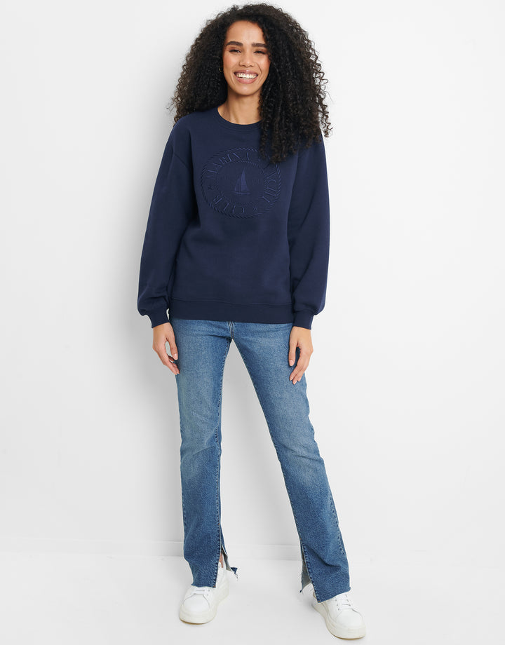 Navy Embroidered Sweatshirt