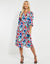 Multi Floral Print Wrap Midi Dress