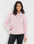 Pink Quarter Zip Faux Borg Fleece