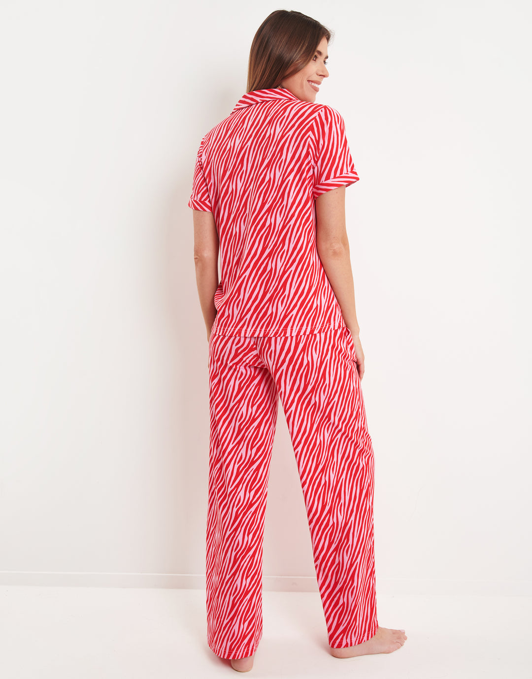 Pink & Red Tiger Print Pyjamas (2-Piece Set)