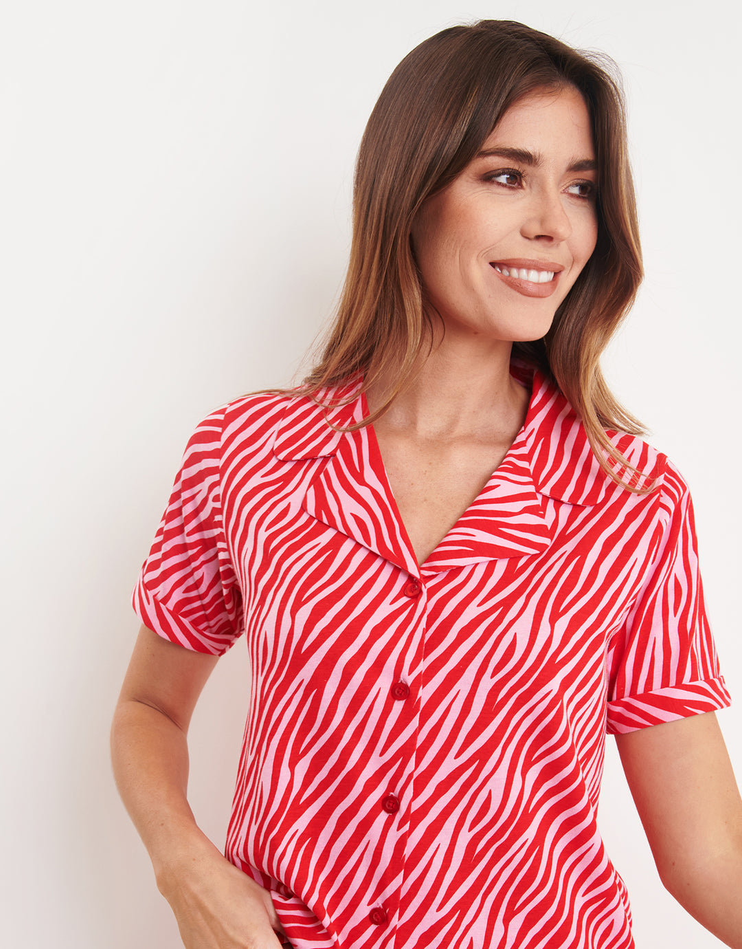 Pink & Red Tiger Print Pyjamas (2-Piece Set)