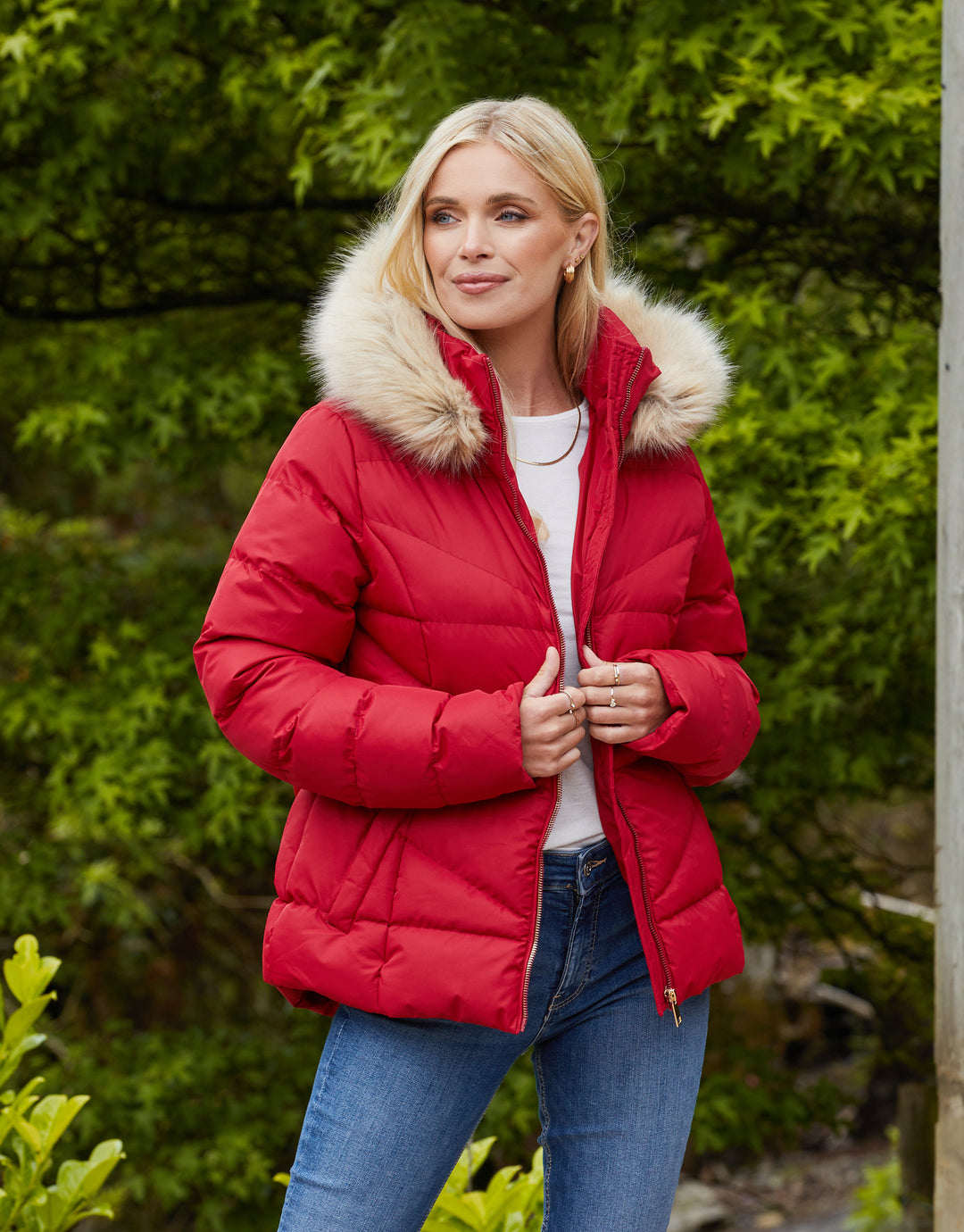 Red Short Parka Jacket