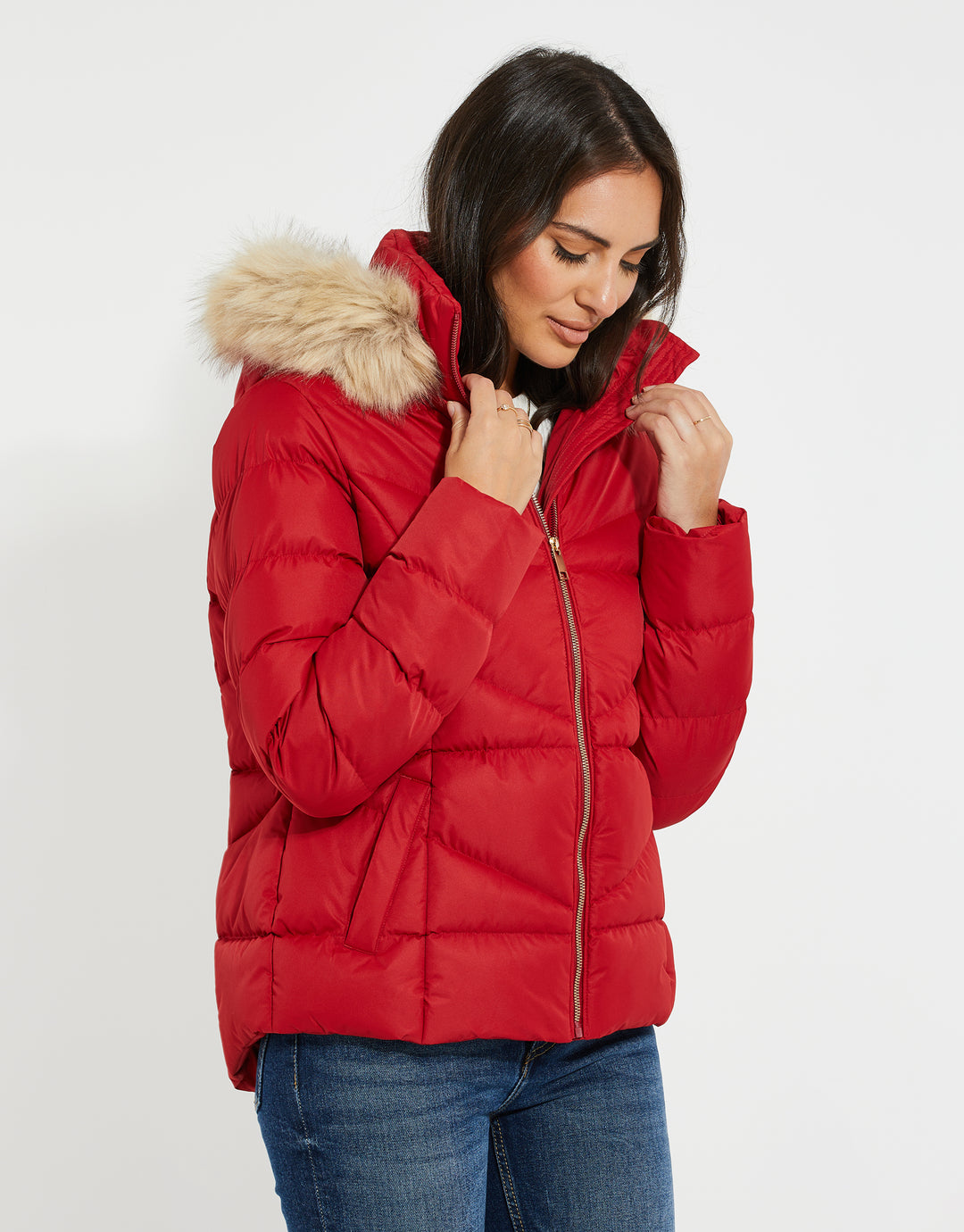 Red Short Parka Jacket