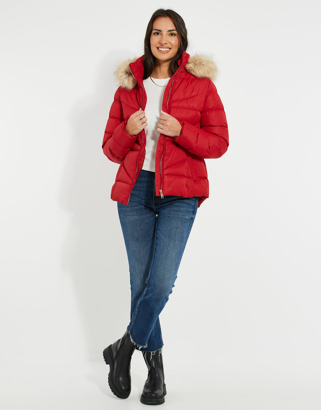Red Short Parka Jacket