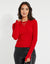 Red Ribbed Jumper