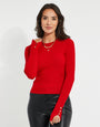 Red Ribbed Jumper